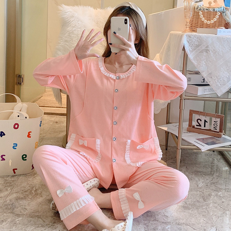 纯棉月子服冬季孕妇哺乳睡衣3月份产后喂奶加肥大码200斤春秋厚款,淘宝优惠券,粉丝福利购,淘宝优惠卷