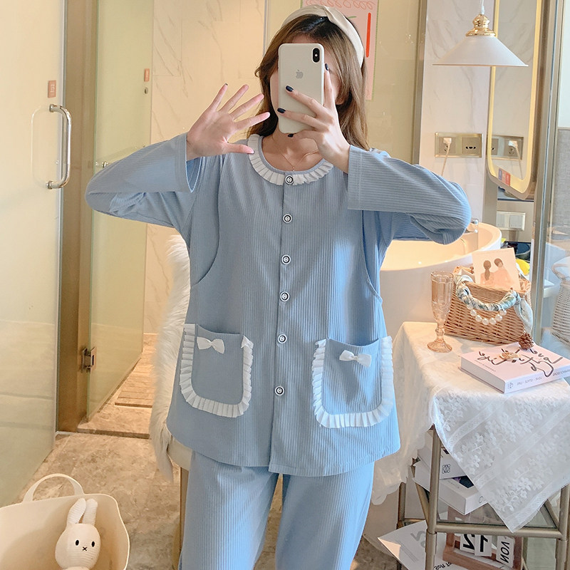 纯棉月子服冬季孕妇哺乳睡衣3月份产后喂奶加肥大码200斤春秋厚款,淘宝优惠券,粉丝福利购,淘宝优惠卷