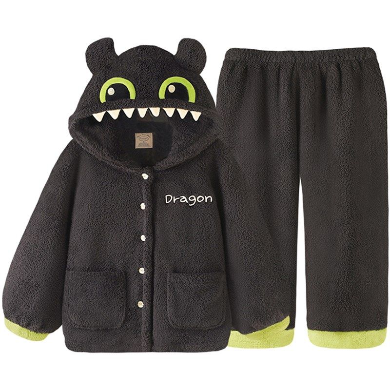 【设计师款】情侣睡衣女冬季保暖珊瑚绒加厚家居服可爱秋冬套装男,淘宝优惠券,粉丝福利购,淘宝优惠卷