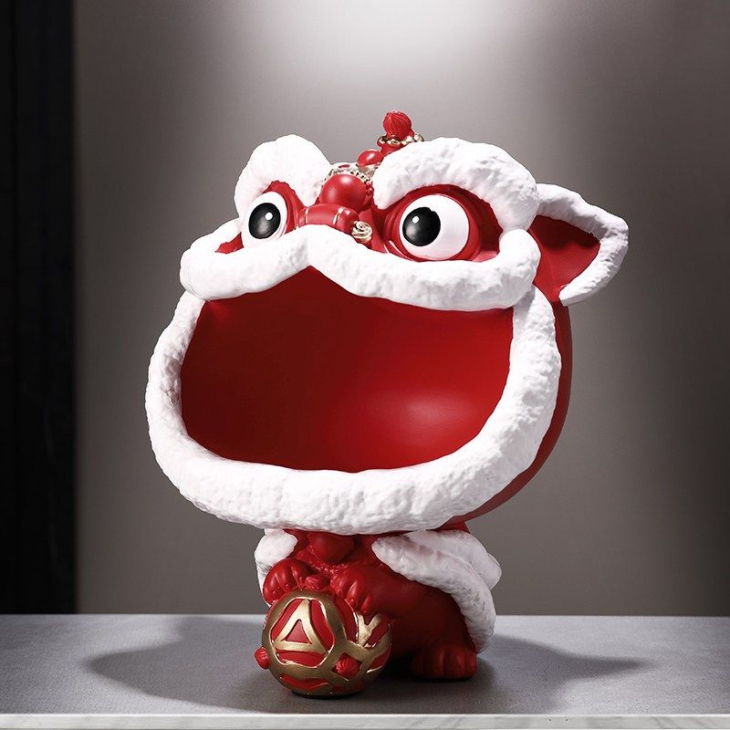 春节喜庆醒狮收纳摆件新中式 乔迁新居入户玄关电视柜酒柜装饰品,淘宝优惠券,粉丝福利购,淘宝优惠卷