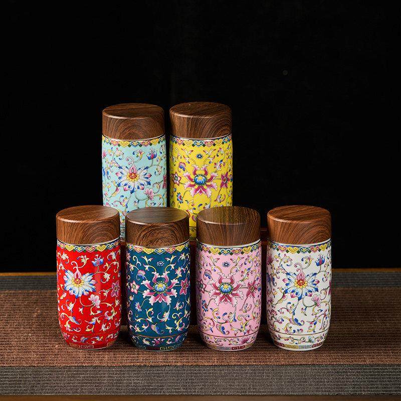 珐琅彩陶瓷杯纯手工大容量茶杯男士保温杯子带盖家用泡茶杯暖手杯,淘宝优惠券,粉丝福利购,淘宝优惠卷