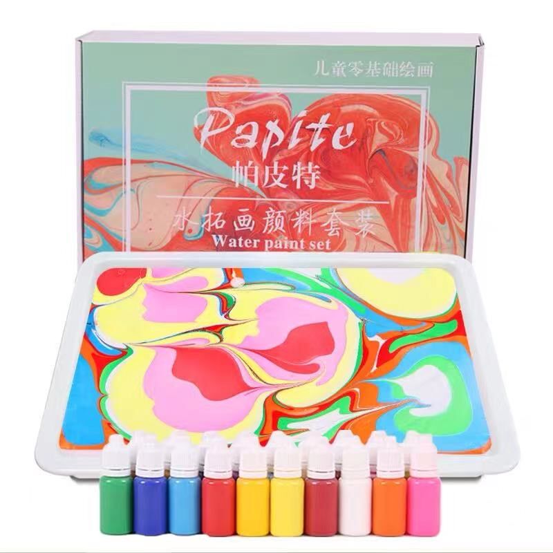 帕皮特水拓画颜料套装 水影画 浮水画工具材料湿拓画儿童颜料安全,淘宝优惠券,粉丝福利购,淘宝优惠卷
