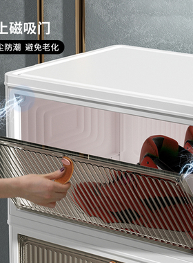 新疆包邮免安装鞋盒家用带轮鞋柜可折叠塑料鞋架省空间透明收纳盒