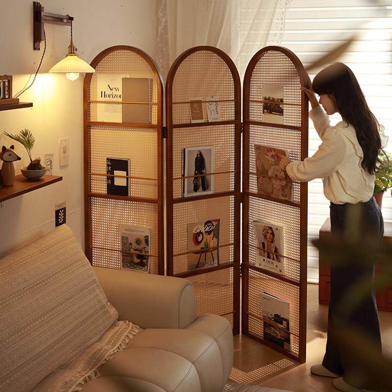 中复古实木藤编屏风客厅隔断墙卧室可移动新中式玄关入户遮挡折叠,淘宝优惠券,粉丝福利购,淘宝优惠卷
