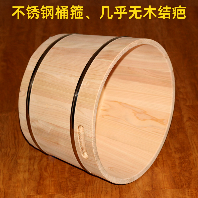 无漆泡脚桶家用洗脚桶木桶高深桶足浴桶木质无油漆洗脚盆木盆带盖 - 图1
