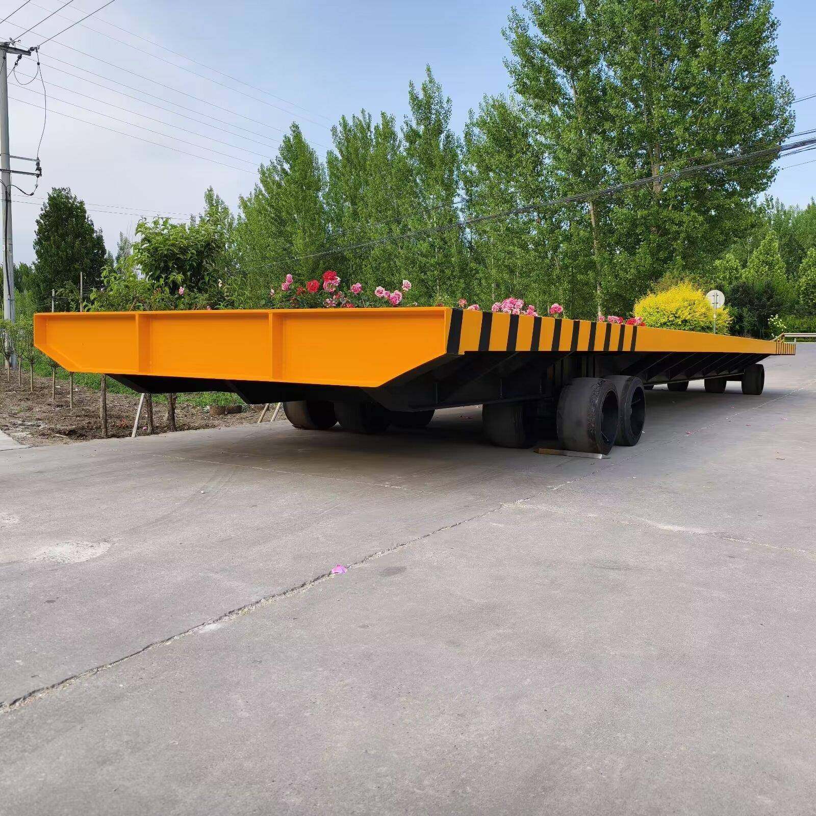 牵引式平板拖车矿车矿石转运运输车港口码头集装箱搬运车结构坚固,淘宝优惠券,粉丝福利购,淘宝优惠卷