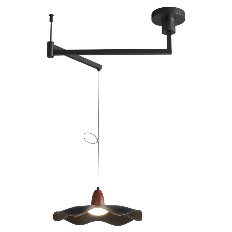 摇臂灯现代餐桌灯极简荷叶飞碟饭厅吧台中古风移位吊灯,淘宝优惠券,粉丝福利购,淘宝优惠卷