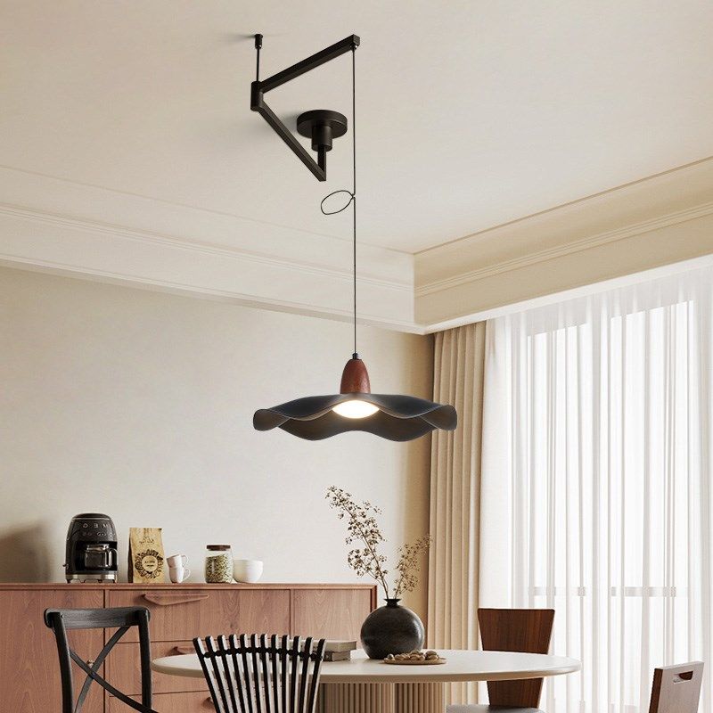 摇臂灯现代餐桌灯极简荷叶飞碟饭厅吧台中古风移位吊灯,淘宝优惠券,粉丝福利购,淘宝优惠卷