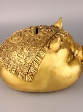 铜猪摆件纯铜存钱罐福字猪头办公桌面家居客厅玄关工艺品生日礼品