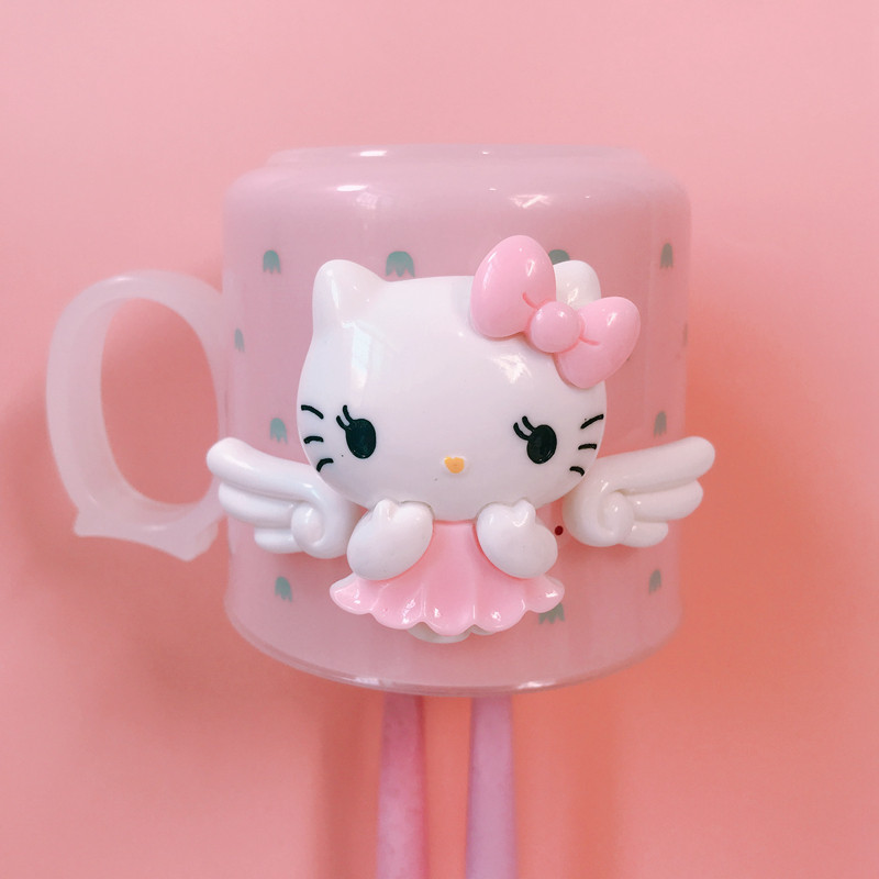 可爱挂墙式儿童刷牙小水杯漱口杯卡通免打孔卫生间壁挂牙刷架套装,淘宝优惠券,粉丝福利购,淘宝优惠卷