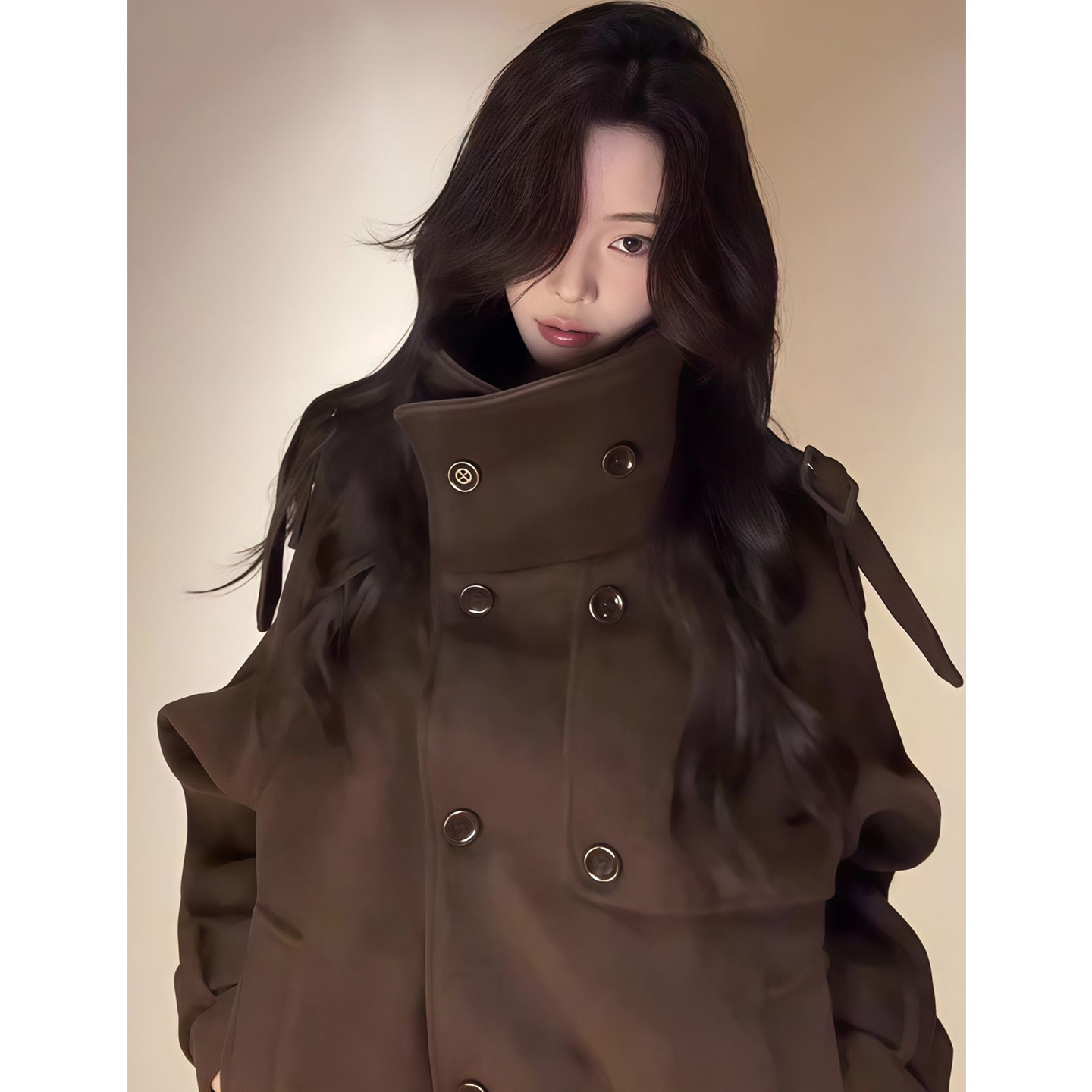 御姐气质双排扣收腰系带廓形毛呢外套女高腰直筒豹纹包臀短裙套装,淘宝优惠券,粉丝福利购,淘宝优惠卷