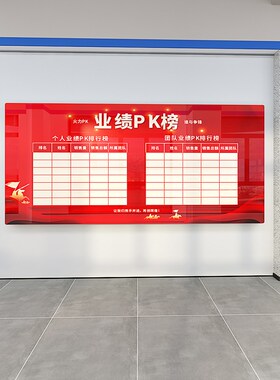 企业布置业绩榜办公室装饰擦写立体员工风采磁吸板