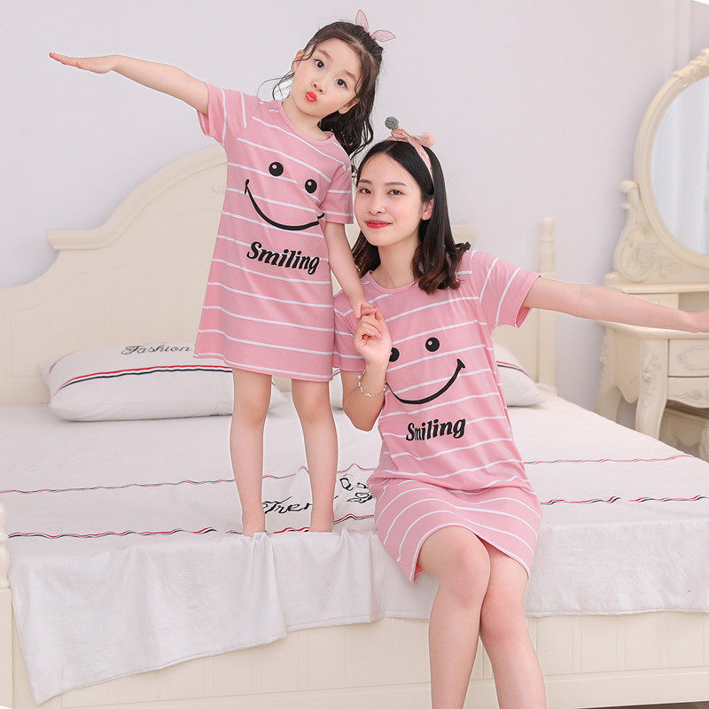 儿童睡裙短袖公主裙夏季女童纯棉亲子薄款小女孩睡衣中大童家居服,淘宝优惠券,粉丝福利购,淘宝优惠卷