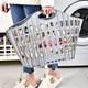 Folding dirty clothes basket plastic portable wall-mounted bathroom laundry basket Japanese thickened clothes storage basket dirty clothes basket