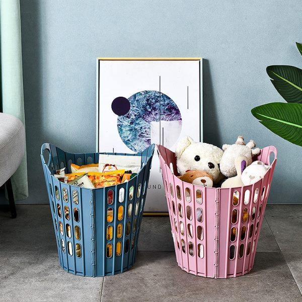 Folding dirty clothes basket plastic portable wall-mounted bathroom laundry basket Japanese thickened clothes storage basket dirty clothes basket