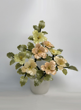 天然玉石花盆景摆件客厅茶几电视柜创意家居摆设装饰高档工艺礼品