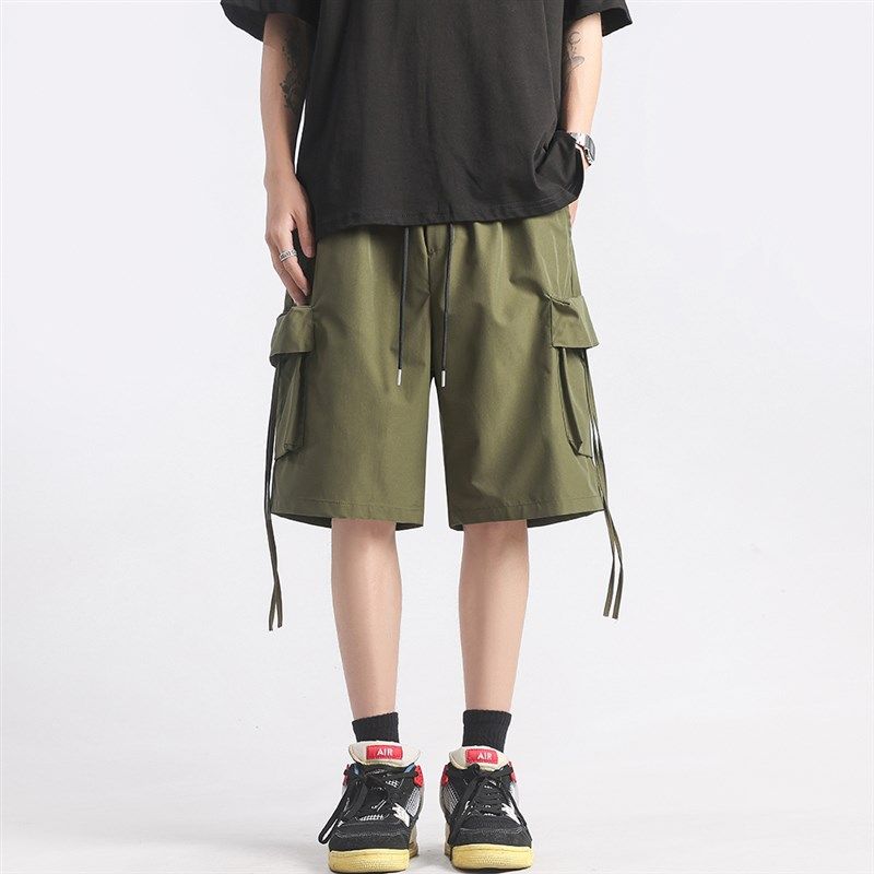 当潮马新款夏季裤子工装五分裤男港风宽松直筒休闲短裤潮流运动,淘宝优惠券,粉丝福利购,淘宝优惠卷