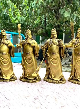 铜关公摆件客厅开业店铺纯铜关二爷武财神铜像黄铜关公像供奉佛像