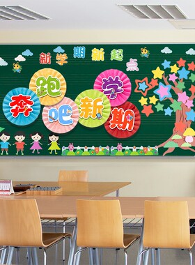 开学主题黑板报装饰墙贴画小学教室布置幼儿园环创材料班级文化