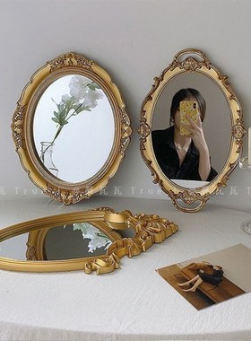 首饰托盘摆件法式复古展示珠宝饰品拍照商品美甲耳环背景镜子道具