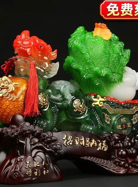 貔貅摆件招财玉白菜新店铺乔迁开业礼品家居客厅酒柜收银台装饰品