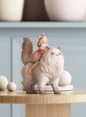 白夜童话猫黛丽北l欧轻奢摆件送朋友可爱桌面装饰品创意少女心礼