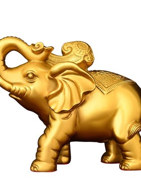 铜大象摆件一对黄铜象招财客厅玄关财位吸水象特大号铜大象工艺品