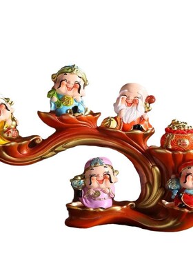 五路财神爷e摆件创意办公室装饰品玄关电视柜店铺开业乔迁送人礼