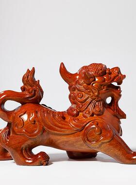 红木雕花皮绣饰品实木皮绣对家居客厅电视柜装饰礼品红木工艺品