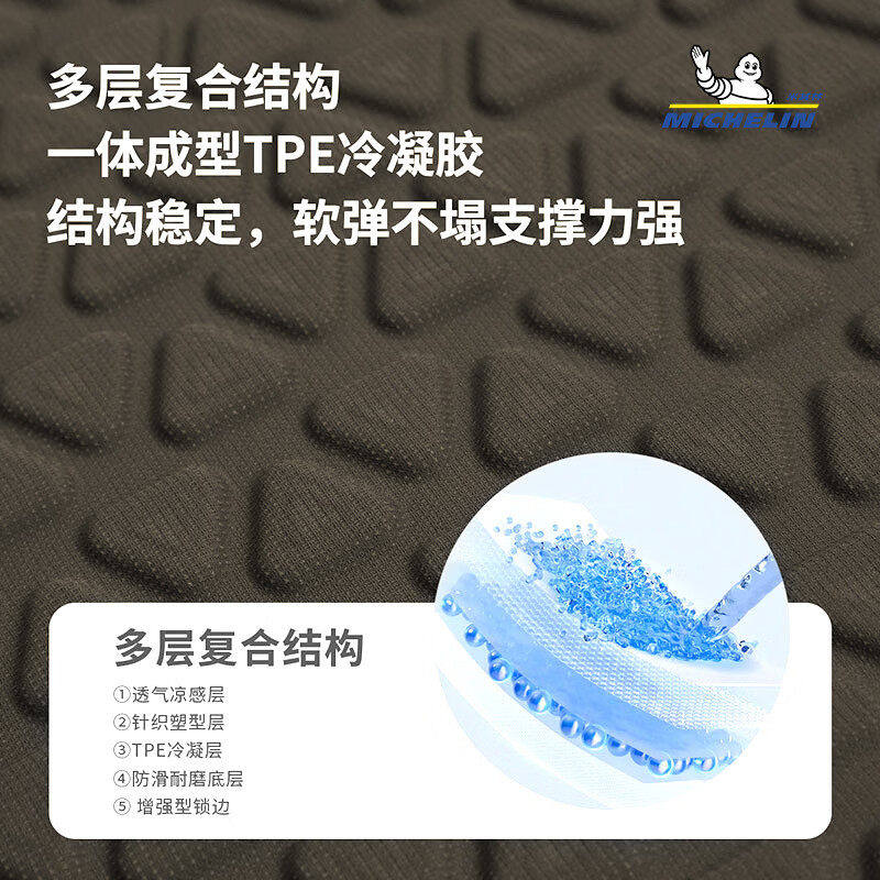 米其林汽车坐垫TPE凉感凝胶透气通风物理降温座垫夏季四季通用