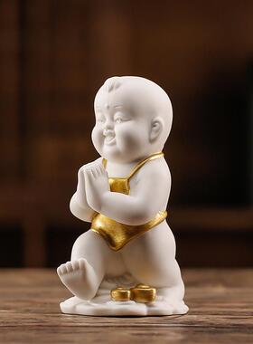 白瓷人物吉祥如意婚庆礼品早生贵子金童玉女客厅卧室福娃桌面摆件