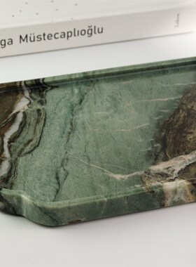 别墅酒店装饰摆饰家居装饰摆件餐盘化妆J室收纳盘洗漱台中式大理