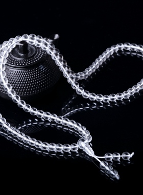 天然白水晶108佛珠手链多圈手串手持念珠毛衣链男女款中国风饰品