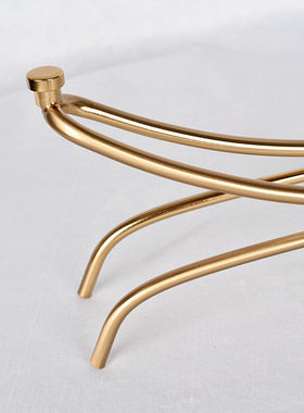 北欧家居摆件软装修跷跷板形铁艺摆件电镀拉丝高透玻璃样板房摆件