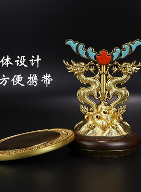 松吉仓 慧宝准提镜B款纯铜平面凸面镜准提菩萨镜随身携带桌面供修