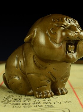 铜实心老虎把玩生肖虎手把件虎虎生威男女随身威震四方工艺品礼品