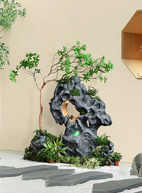 中式彷真太湖石户外花园庭院鱼池假山流水喷泉循环水摆件造景布置