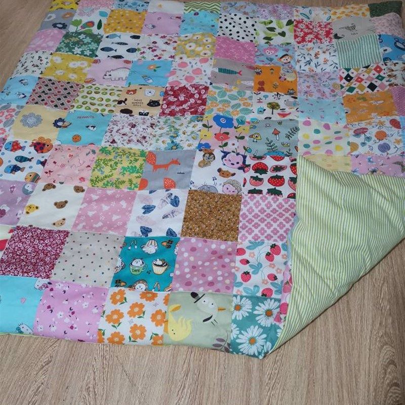 定制全棉百家被 拼布被婴儿纳福被diy手工棉花被抱被幼儿园被包邮,淘宝优惠券,粉丝福利购,淘宝优惠卷