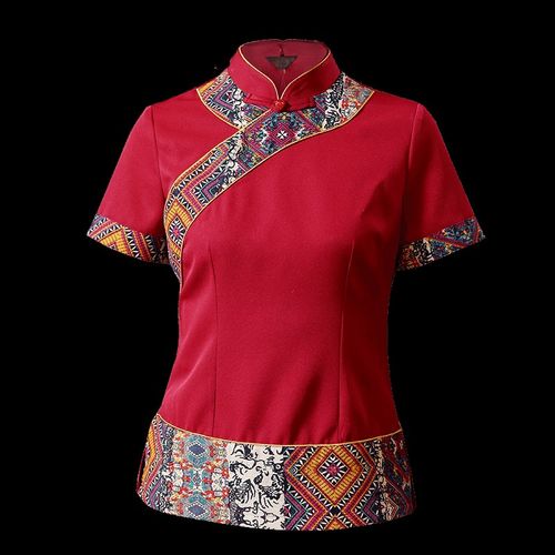 衣研堂酒店工作服夏装女中餐厅餐饮服务员服装火锅店饭店套装短袖 - 图2