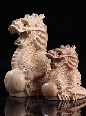 桃木十二生肖大号摆件手把件鼠牛虎兔龙蛇马羊猴鸡狗猪家居工艺品