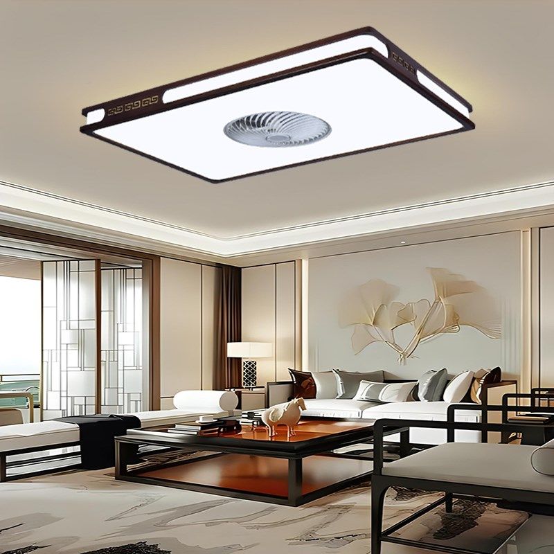 新中式客厅吸顶灯长方形风扇灯超薄带电风扇一体中国风卧室家用灯,淘宝优惠券,粉丝福利购,淘宝优惠卷