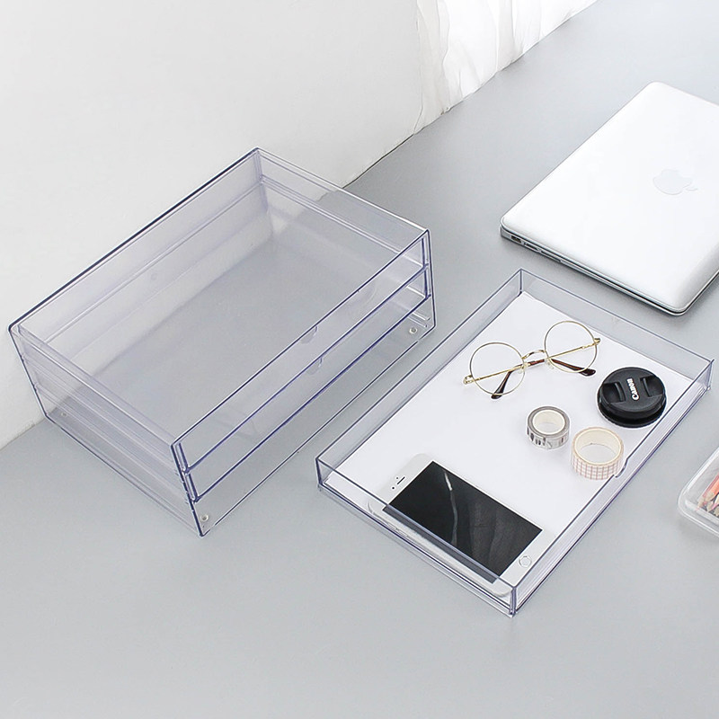 包邮亚克力透明加厚三层桌面型文件收纳柜资料柜抽屉式塑料办公柜,淘宝优惠券,粉丝福利购,淘宝优惠卷