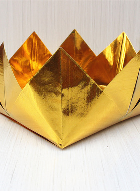 包邮12寸全金盆纸叠莲花盆手工折纸金箔纸 纸制用品