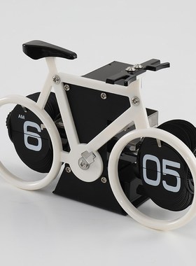 数字翻页时钟样板间书柜卧室床头柜座钟创意摆件儿童房卡通装饰品