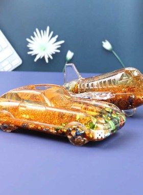 汽车入油摆件水晶车笔插汽车心币学生礼品家居办公饰品摆件笔筒