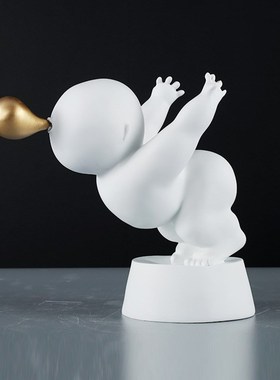 现代简约北欧创意j人物抽象装饰品雕塑摆件轻奢样板间客厅玄关摆