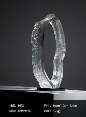 北欧几何透明雕塑艺术品摆件高档餐厅酒店会所前台过道Z现代装饰