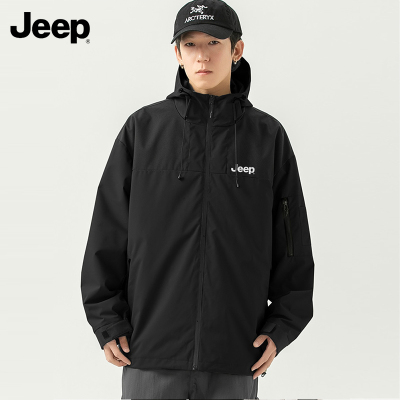 Jeep吉普外套秋冬男女三合一冲锋防泼水风衣男装运动上衣防风夹克