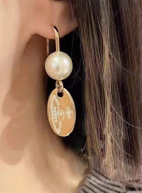 【新品】西太后星球图案耳环珍珠耳环男女同款情侣耳送女朋友礼物