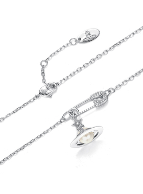 Vivanne Werkend锆石星球飞碟别针西太后项链女星星吊坠锁骨链